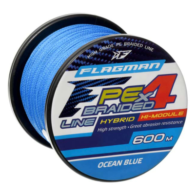 Шнур Flagman PE Hybrid F4 600м Ocean Blue 0,45мм 29,5кг 65lb