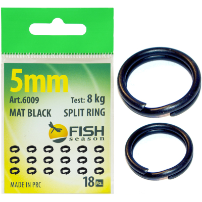 Кольцо заводное тёмное матовое Fish Season, ф 10 мм ( 25 кг), (упак. 10 шт)
