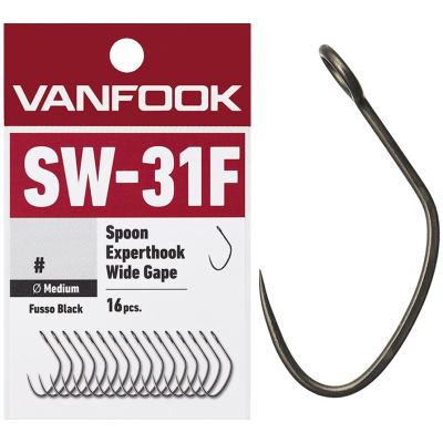 Крючок Vanfook SW-31F Spoon Experthook Wide Gape Medium Wire #6 Fusso Black (4949146040432)