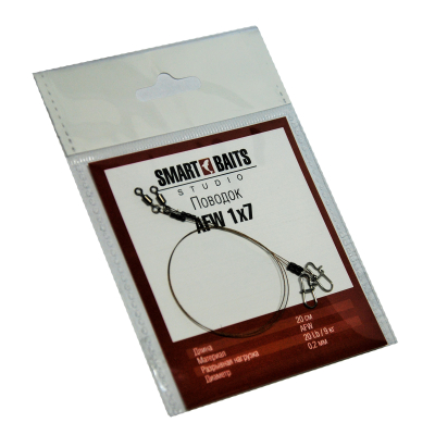 Поводок Smart Baits AFW 1x7 20lb/9кг. 20см