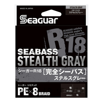 Плетеный шнур Seaguar R-18 Kanzen Seabass Stealth Gray X8 150m #0.6