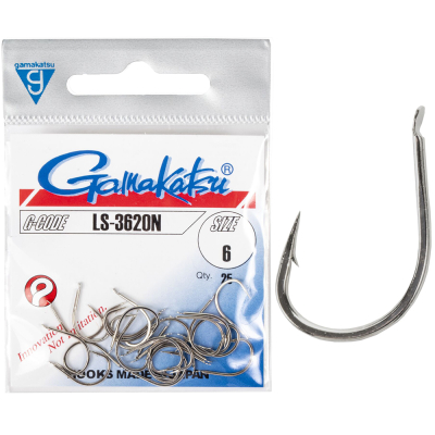 Крючки Gamakatsu LS-3620N Nickel №06 25шт.