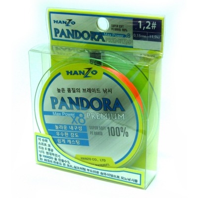Леска плетеная Hanzo Pandora Premium X8 150м Orange 0.12mm 7.3 кg, #0.6