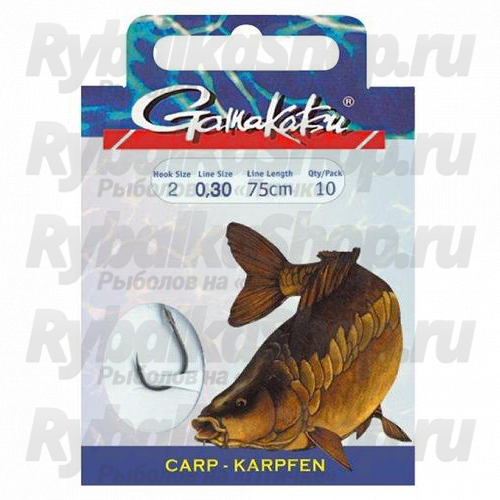 Крючок Gamakatsu Coars Booklet Carp 3320F 75см №6 0,26мм