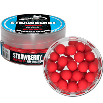 Бойлы насадочные плавающие Sonik Baits Pop-ups 11мм 50мл STRAWBERRY Fluo