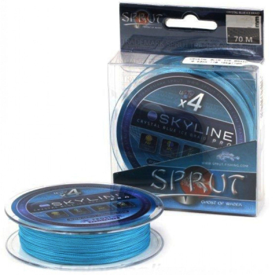 Шнур зимний Sprut Skyline Ice Braid PRO x4 (Crystal Blue/0,06mm/4,95kg/70m)