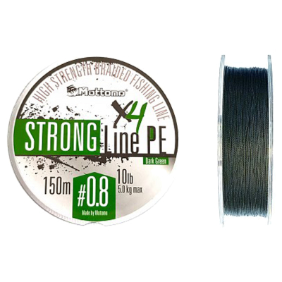 Плетеный шнур Mottomo Strong Line PE Dark Green 150m #0.8/5kg