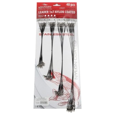 Набор поводков стальных NAMAZU Leader 1х7 Nylon Coated Black, L-15/20/25/30 см, test- 23 кг (по 10 шт)