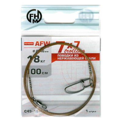 Поводок FHM 7х7 (AFW) Trolling 18кг 100см (уп.1шт)