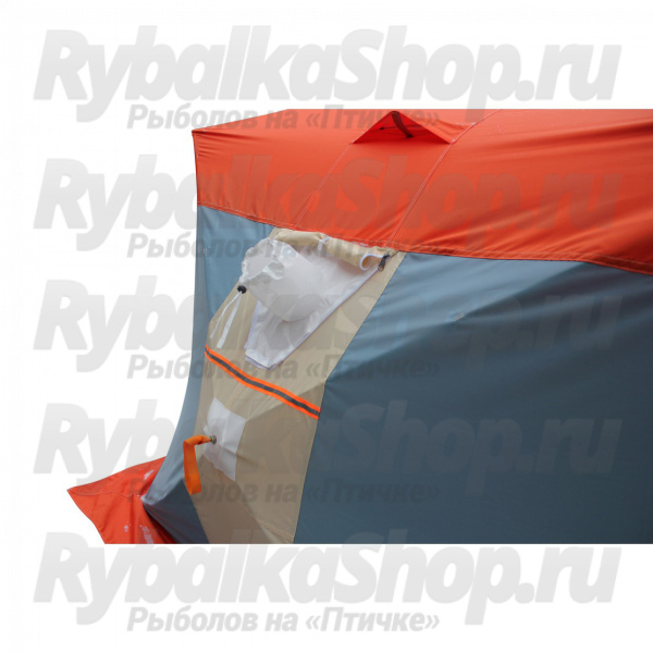 Палатка рыбака Митек "Нельма-Куб 3 Люкс" с внутренним тентом (оранж-беж/сероголубой)