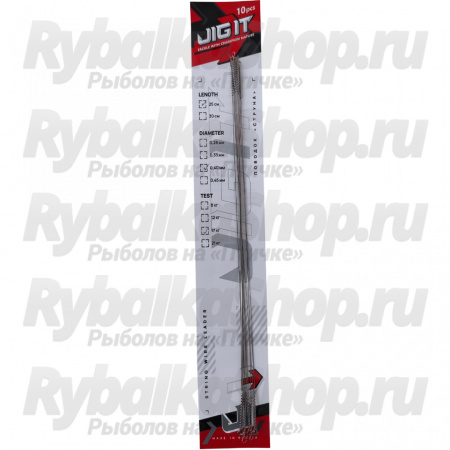 Поводок струна Jig It  d - 0,40 мм, l - 30 см, test - 17 кг, уп. 10шт