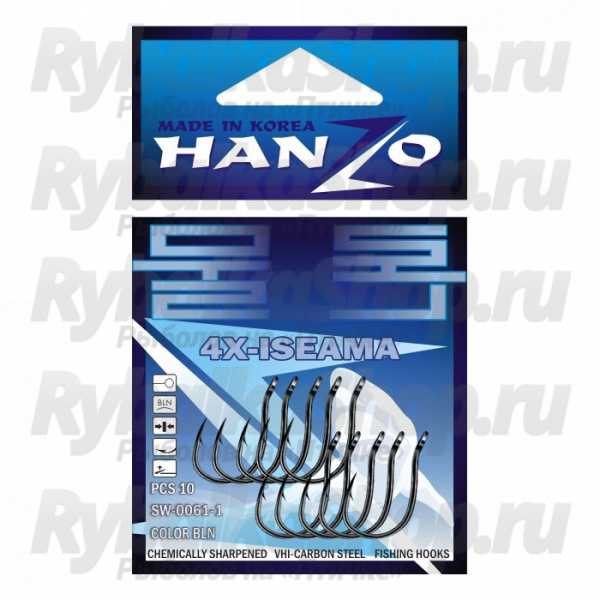 Крючок Hanzo 4x-Iseama BLN № 1 (уп. 10 шт.) SW-0061-1-1-bln