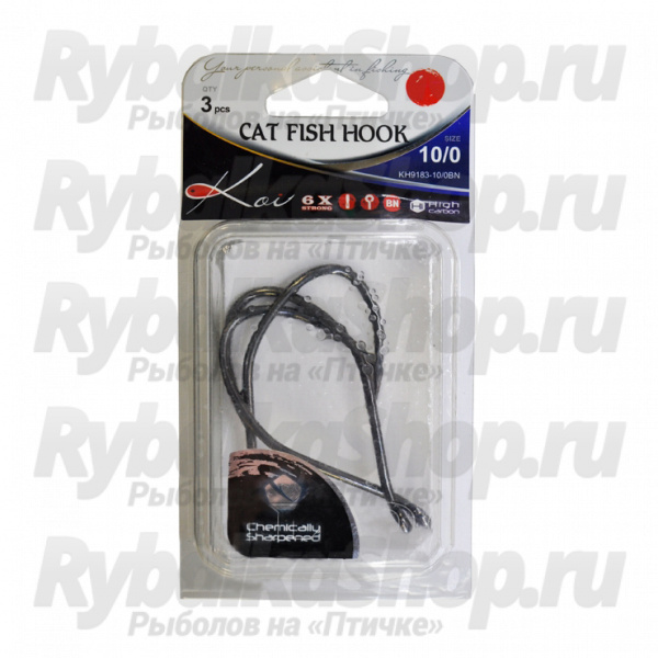 Крючок Koi Cat Fish Hook, размер 10/0 (INT), цвет BN (3 шт.)
