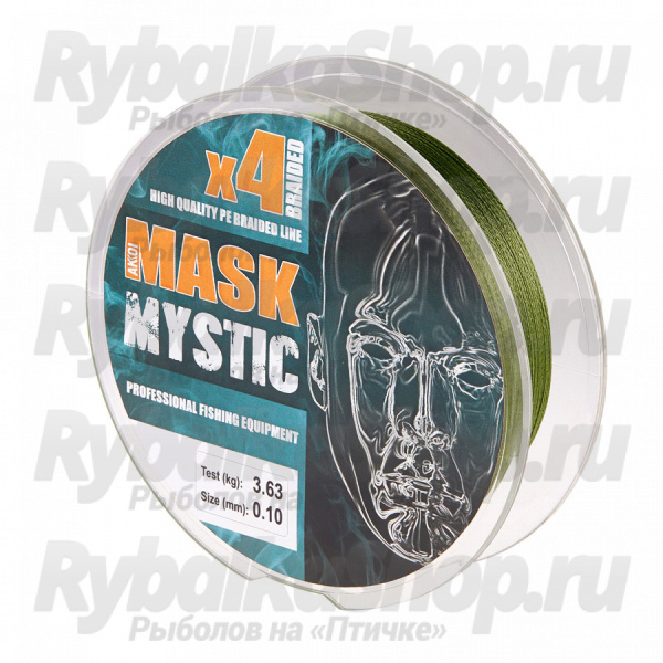 Леска плетёная AKKOI Mask Mystic X4-100 Deep green d0,10mm