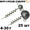 Savage Gear Ball Corkscrew Heads Bulk 25pcs Savage Gear Ball Corkscrew Heads Bulk 25pcs