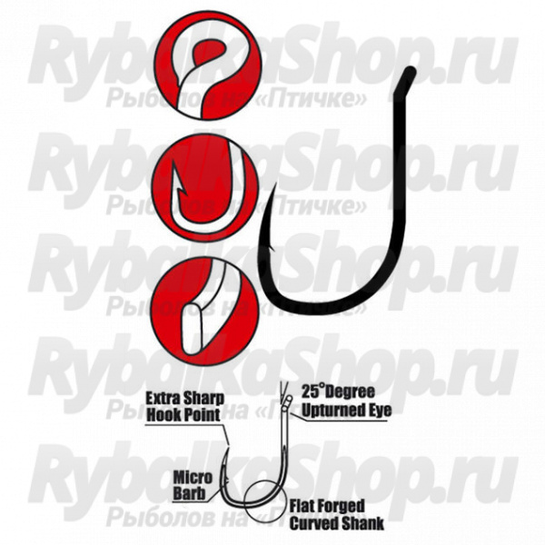 Крючок Gamakatsu G-Carp Wide Gape Super #12 (10 шт.)