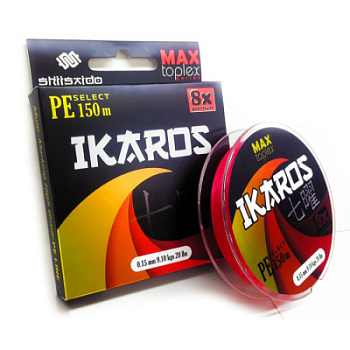 Шнур плетеный Shii Saido Ikaros 8X, L-150 м, d-0,32 мм, test-22,7 кг, light pink