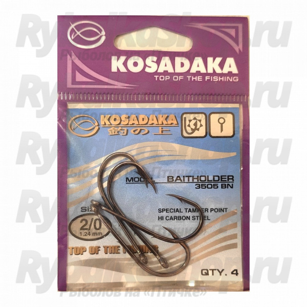 Крючок Kosadaka Baitholder BN №7/0 T-1,47mm L-59mm (уп.1шт.) 3505BN-7/0