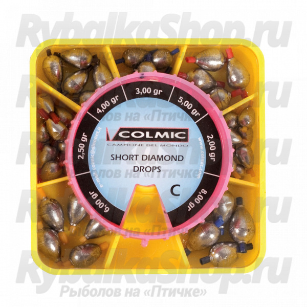 Набор грузил-оливок Colmic Short Diamond Box C (POMA01C)