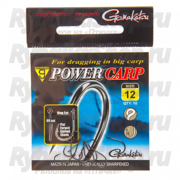 Крючок Gamakatsu Power Carp Ring Eye NSB Black №16