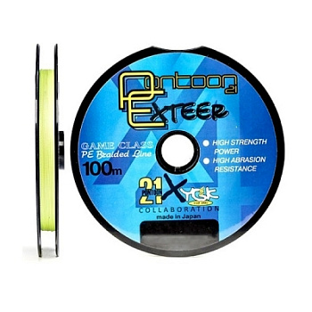 Леска плетеная Pontoon21 Exteer 100m 0.128 мм/8Lb, флюор.желт.