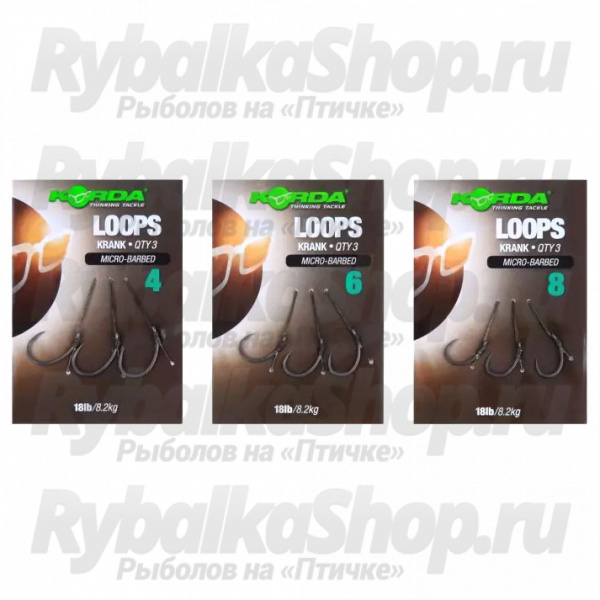 Поводок готовый Korda Loop Rigs Krank №6 18 lb KCR115