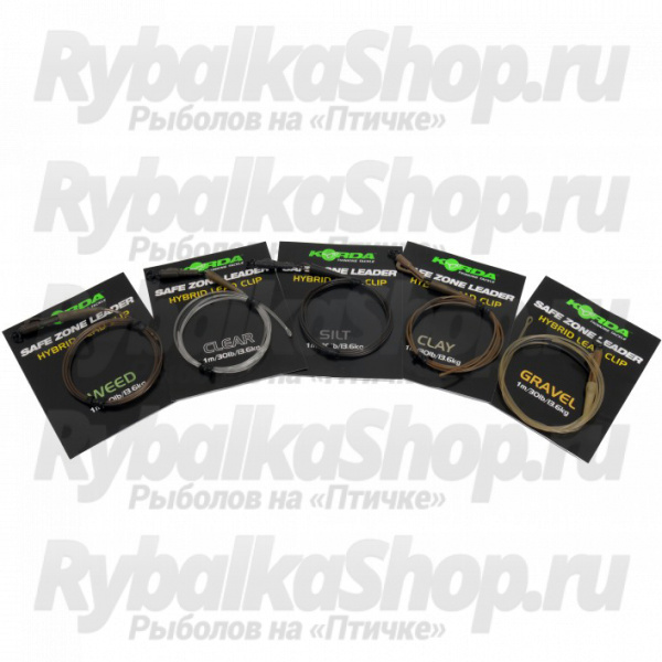 Готовый монтаж Korda Dark Matter Leader Hybrid Lead Clip Gravel Khaki 40lb 1м