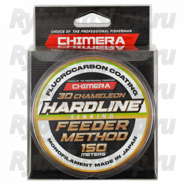 Леска Chimera Hardline Method Feeder Fluorocarbon Coating 3D Chameleon Sinking 150m # 0.181