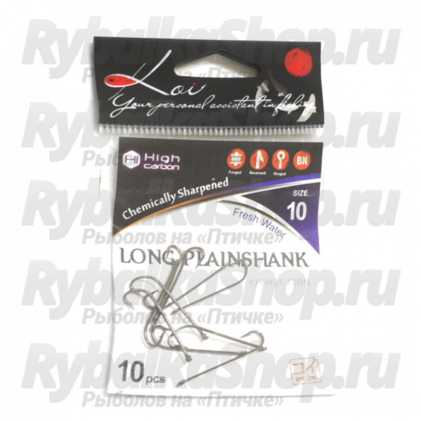 Крючок Koi Long Plainshank, размер 10 (INT), цвет BN (10 шт.)