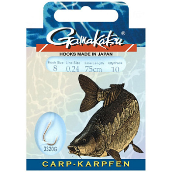 Крючок Gamakatsu BKS-3320G Carp 60cm №02 d0.28