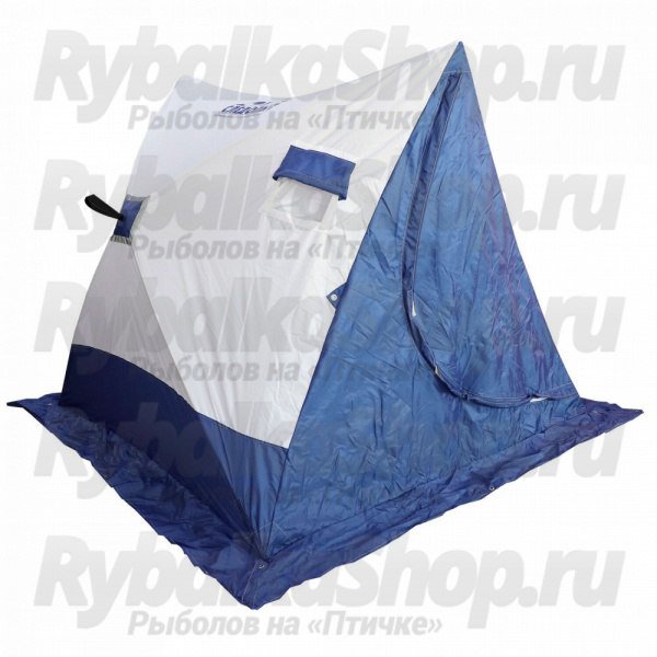 Палатка зимняя "Следопыт" 2-скатная, Oxford 210D PU 1000, цв. бело-синий