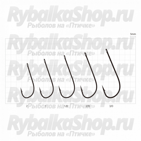Крючок Sasame WORM 0715 NS №1