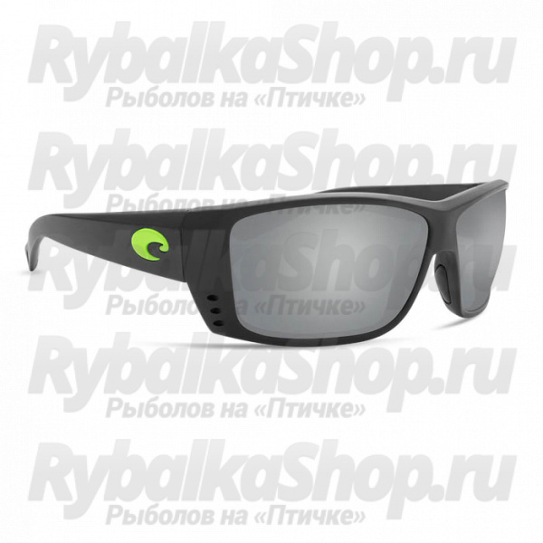 Очки поляризационные Costa Cat Cay 580 P (Matte Black w/Green Logo/Gray Silver Mirrow 580 P/Large)