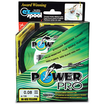 Шнур плетеный Power Pro Hi-Vis Yellow 135m - 0.08mm