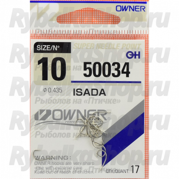 Одинарный крючок Owner 50034 Isada, белый, кован. 50034-07