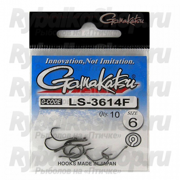 Крючок Gamakatsu LS-3614F Ring Eye N-L №04 (10шт)