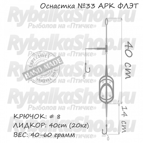 Оснастка карповая ORANGE #33 Arc Flat Metod Leadcore, для бойла, 30 гр., в уп. 1 шт.