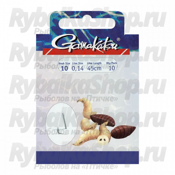 Крючок Gamakatsu BKS-1010B Maggots 45см №10 d поводка 014 (10шт.)