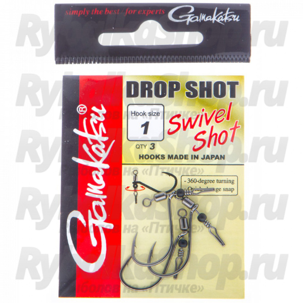 Крючок Gamakatsu Hook Swivel Shot NSB Black №1