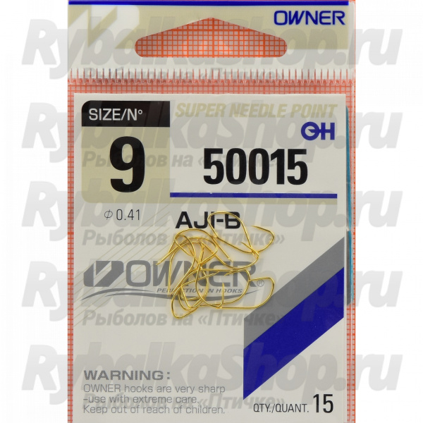 Одинарный крючок Owner 50015 AJI-B, золотой 50015-09