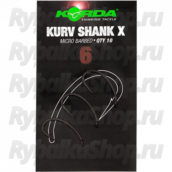Крючок с бородкой Korda Kurv Shank-X №2 10шт