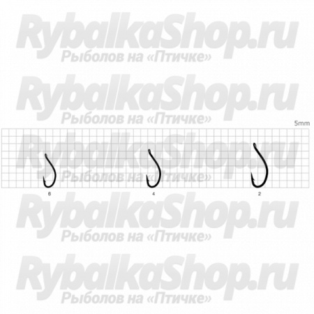 Крючок Mottomo Carp 086 Nickel black №6 (10 шт)