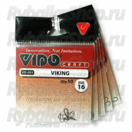 Крючки Vido Craft VD-001 Viking (BLN) Euro № 14, 10 шт/уп VD001-14(10)
