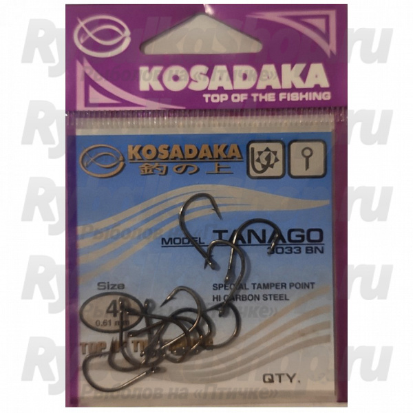 Крючок Kosadaka Tanago BN №10 T-0,45mm L-11mm (уп.10шт.) 3033BN-10