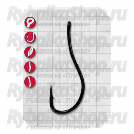 Крючок Gamakatsu LS-3113F Ring Eye N-L №06 (11шт)
