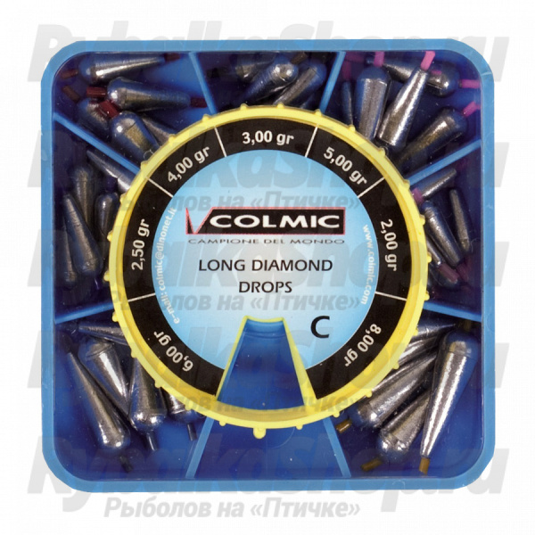 Набор грузил-оливок Colmic Long Diamond Box C (POMA02C)