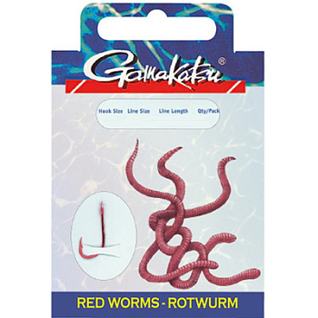 Крючок Gamakatsu BKS-5260R Red Worm 45см №12 d поводка 016 (10шт.)