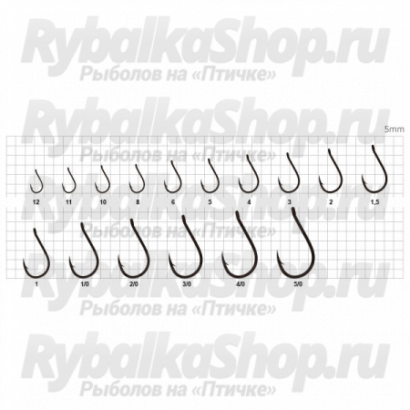 Крючок Mottomo Chinu w/ring 064 Nickel black №12 (10 шт)