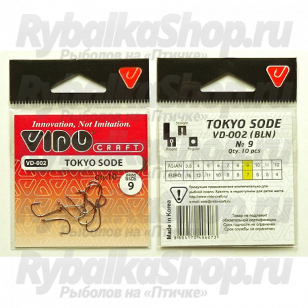 Крючки Vido Craft VD-002 Tokyo Sode (BLN) Asian № 7, 10 шт/уп VD002-7(10)