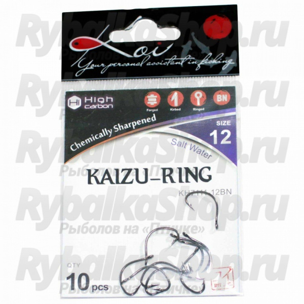 Крючок Koi Kaizu-Ring, размер 1 (INT)/15 (AS), цвет BN (10 шт.)